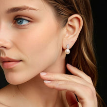 Load image into Gallery viewer, 925 Sterling Silver 0.023 Carat Moissanite & Freshwater Pearl Earrings for Women