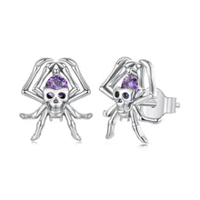 Load image into Gallery viewer, 925 Sterling Silver Earrings with Pavé Setting CZ, 1.1 x 1.0 cm, Oxidized Finish for Women