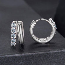 Load image into Gallery viewer, 925 Sterling Silver Moissanite 0.06 Carat White Gold Plated Earrings for Women