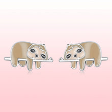 Load image into Gallery viewer, 925 Sterling Silver Enamel Oxidized Earrings for Women, 0.7*1.2cm