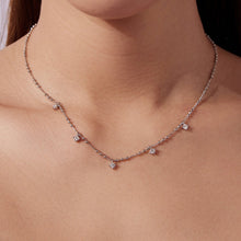 Load image into Gallery viewer, 925 Sterling Silver 0.10ct Moissanite Necklace in White Gold, 40+5cm Chain for Women