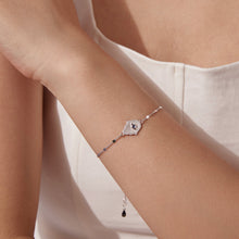 Load image into Gallery viewer, 925 Sterling Silver + White Gold Plated 15cm Adjustable Bracelet with CZ and Synthetic Spinel for Women