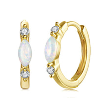 Load image into Gallery viewer, 925 Sterling Silver Moissanite and Opal White Gold Plated Earrings for Women