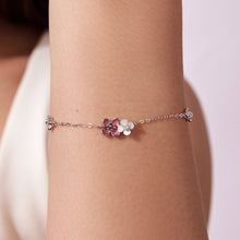Load image into Gallery viewer, 925 Sterling Silver Enamel Charm Bracelet with Pavé CZ, 15+6cm for Women