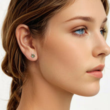 Load image into Gallery viewer, 925 Sterling Silver Earrings with Transparent Glass and Oxidized Finish for Women