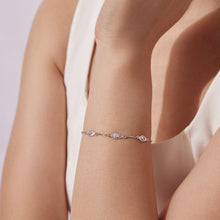 Load image into Gallery viewer, 925 Sterling Silver White Gold Plated Bracelet with CZ Pendants for Women