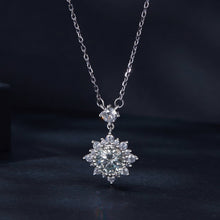 Load image into Gallery viewer, 925 Sterling Silver Moissanite Necklace with Pavé Setting in Platinum, 450mm, for Women