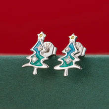 Load image into Gallery viewer, 925 Sterling Silver Enamel Pavé CZ Earrings for Women