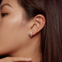 Load image into Gallery viewer, S925 Sterling Silver Moissanite Earrings, 1.3cm, Platinum Plated, for Women