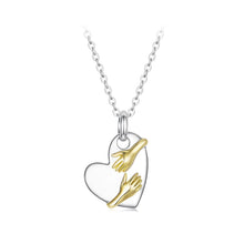 Load image into Gallery viewer, 925 Sterling Silver + Plated White Gold + Plated Gold 1.8*1.2cm Necklace for Women