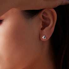 Load image into Gallery viewer, 925 Sterling Silver White Gold Plated Transparent Glass Earrings for Women