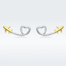 Load image into Gallery viewer, 925 Sterling Silver Earrings, 0.6cm, Plated Gold, Plated Platinum for Women