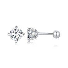 Load image into Gallery viewer, 925 Sterling Silver 5mm Moissanite Earrings with White Gold Plating for Women