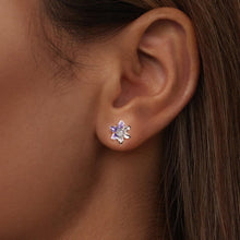 Load image into Gallery viewer, 925 Sterling Silver Earrings with Enamel and Transparent Glass for Women