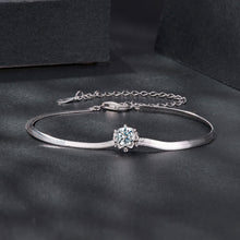 Load image into Gallery viewer, 925 Sterling Silver Moissanite 0.50 Carat Bracelet with Pavé Setting and White Gold Plating for Women