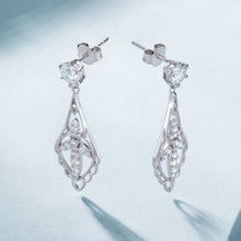 Load image into Gallery viewer, 925 Sterling Silver 0.50 Carat Moissanite Earrings with White Gold Plating for Women