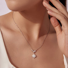 Load image into Gallery viewer, 925 Sterling Silver Moissanite Pendant Necklace with Pavé Setting in White Gold - 40+5cm for Women