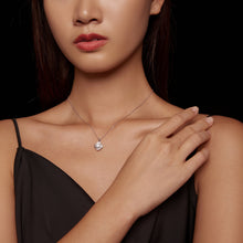Load image into Gallery viewer, 925 Sterling Silver Moissanite Pendant Necklace for Women, 39+5cm, Platinum Plated