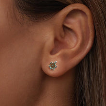 Load image into Gallery viewer, 925 Sterling Silver Earrings with Transparent Glass and Oxidized Finish for Women