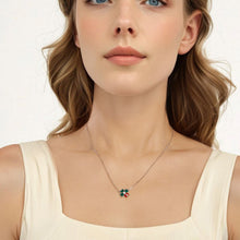 Load image into Gallery viewer, 925 Sterling Silver Necklace with Enamel, White Gold Plated, 40+5 cm Chain Length, Women's Jewelry