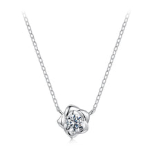 Load image into Gallery viewer, 925 Sterling Silver Moissanite 0.5 Carat White Gold Plated Necklace for Women