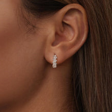 Load image into Gallery viewer, 925 Sterling Silver Earrings with Pavé Setting CZ