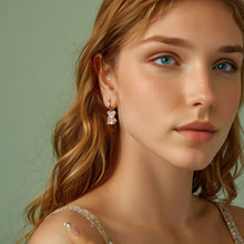 Load image into Gallery viewer, 925 Sterling Silver Earrings with Pavé Setting CZ and Resin - 2.8 x 1.1 cm - Women's Fashion