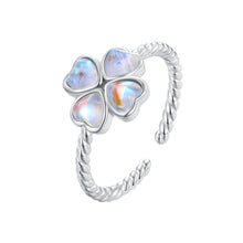 Load image into Gallery viewer, 925 Sterling Silver Moonstone Clover Ring for Women