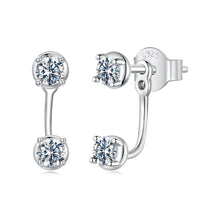 Load image into Gallery viewer, 925 Sterling Silver White Gold Plated Moissanite Earrings 0.1 Carat for Women