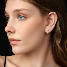 Load image into Gallery viewer, 925 Sterling Silver White Gold Plated Moissanite Earrings 0.1 Carat for Women