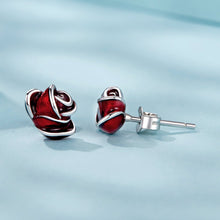 Load image into Gallery viewer, 925 Sterling Silver Enamel Plated White Gold Earrings 0.7*1cm for Women
