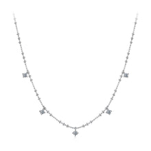 Load image into Gallery viewer, 925 Sterling Silver 0.10ct Moissanite Necklace in White Gold, 40+5cm Chain for Women