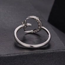 Load image into Gallery viewer, 925 Sterling Silver Moissanite 0.25cm White Gold Plated Ring - Size E for Women