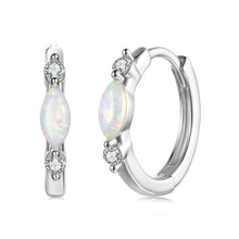 Load image into Gallery viewer, 925 Sterling Silver Moissanite and Opal White Gold Plated Earrings for Women