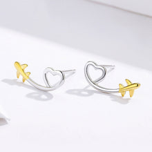 Load image into Gallery viewer, 925 Sterling Silver Earrings, 0.6cm, Plated Gold, Plated Platinum for Women
