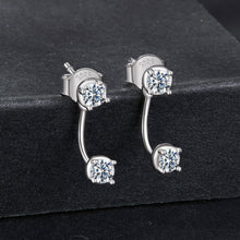 Load image into Gallery viewer, 925 Sterling Silver White Gold Plated Moissanite Earrings 0.1 Carat for Women