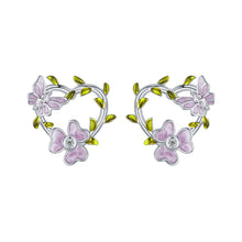 Load image into Gallery viewer, 925 Sterling Silver Enamel CZ Plated Earrings