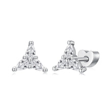 Load image into Gallery viewer, 925 Sterling Silver Earrings with Pavé Setting CZ