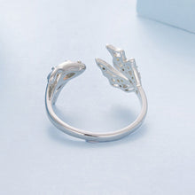 Load image into Gallery viewer, 925 Sterling Silver White Gold Plated Nano Opal Ring with CZ for Women