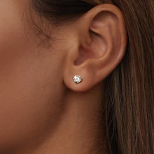 Load image into Gallery viewer, 925 Sterling Silver 5mm Moissanite Earrings with White Gold Plating for Women