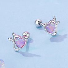 Load image into Gallery viewer, 925 Sterling Silver White Gold Plated Opal Earrings 0.7x0.8cm for Women