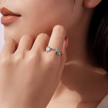 Load image into Gallery viewer, 925 Sterling Silver Enamel White Gold Plated Ring for Women