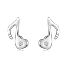 Load image into Gallery viewer, 925 Sterling Silver Earrings with Pavé Setting CZ in White Gold Finish, 1x0.7cm for Women