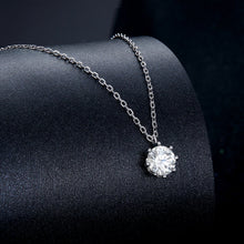 Load image into Gallery viewer, 925 Sterling Silver Plated Platinum Moissanite Necklace 39+5cm for Women