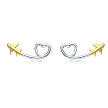 Load image into Gallery viewer, 925 Sterling Silver Earrings, 0.6cm, Plated Gold, Plated Platinum for Women
