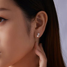 Load image into Gallery viewer, 925 Sterling Silver 0.20 Carat Moissanite Earrings with Synthetic Pearl for Women