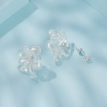 Load image into Gallery viewer, 925 Sterling Silver Earrings with Pavé Setting CZ and Resin, 2.5x2.1cm for Women