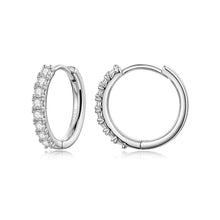 Load image into Gallery viewer, 925 Sterling Silver Moissanite 0.03ct White Gold Plated Earrings 1.6cm for Women