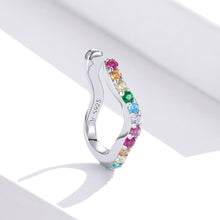 Load image into Gallery viewer, 925 Sterling Silver Earrings with Pavé Set CZ, 1.6cm Length, 1.2cm Thickness, Women