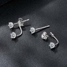 Load image into Gallery viewer, 925 Sterling Silver White Gold Plated Moissanite Earrings 0.1 Carat for Women